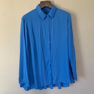 Premise NWT Blue Button Down Shirt Size 1X Office Work
